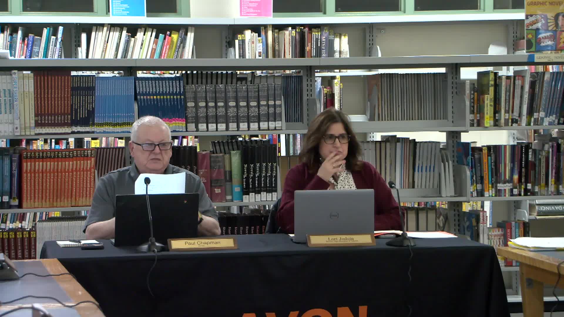 Avon School Committee Meeting  1-14-26