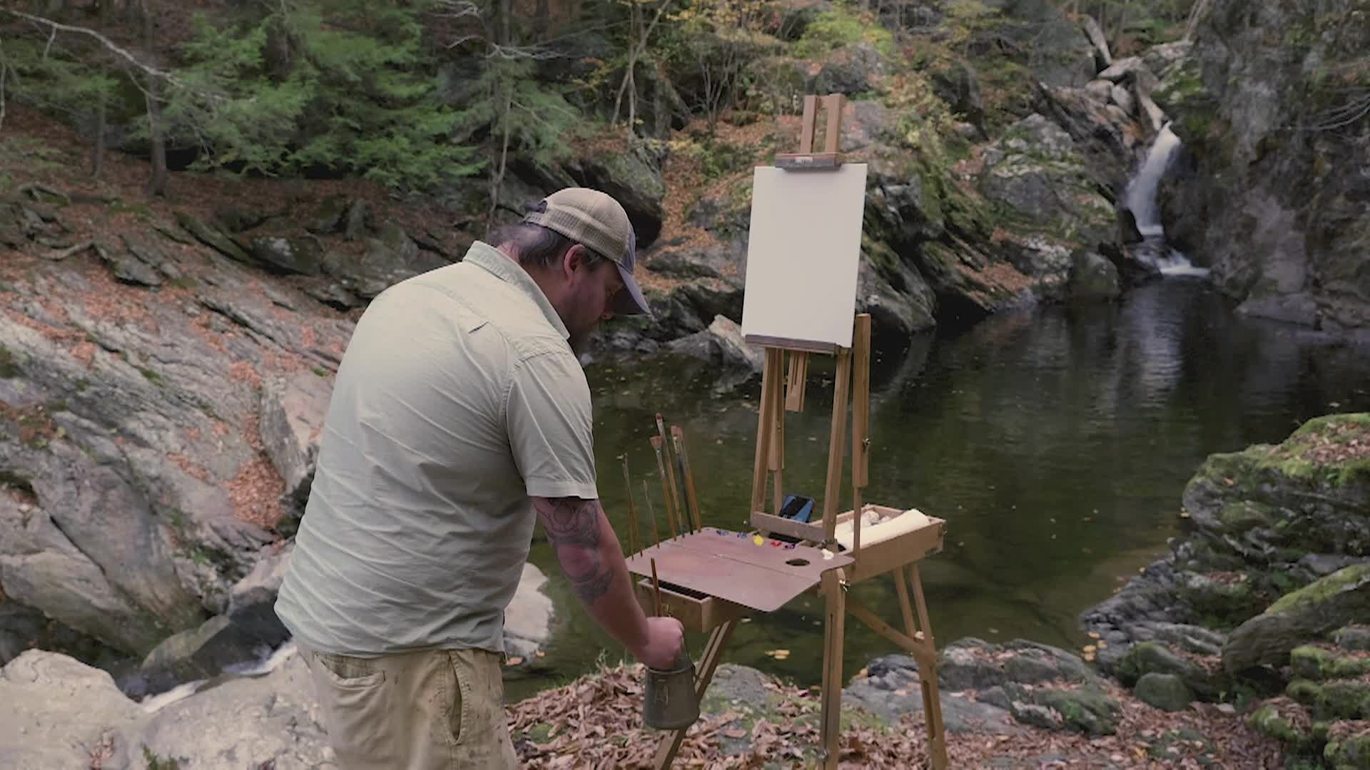 Foltz Studio - Painting Outdoors - Autumnal Waterfall