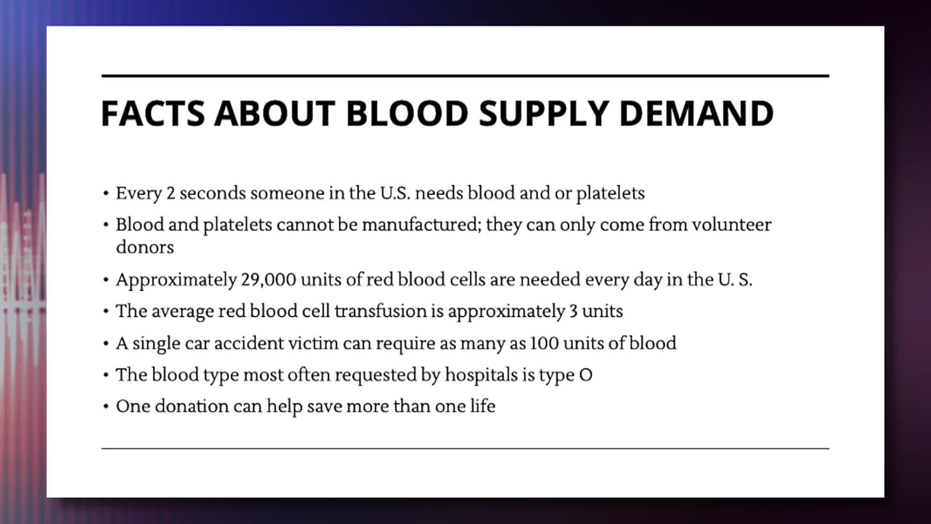 For Your Health - Blood Donation